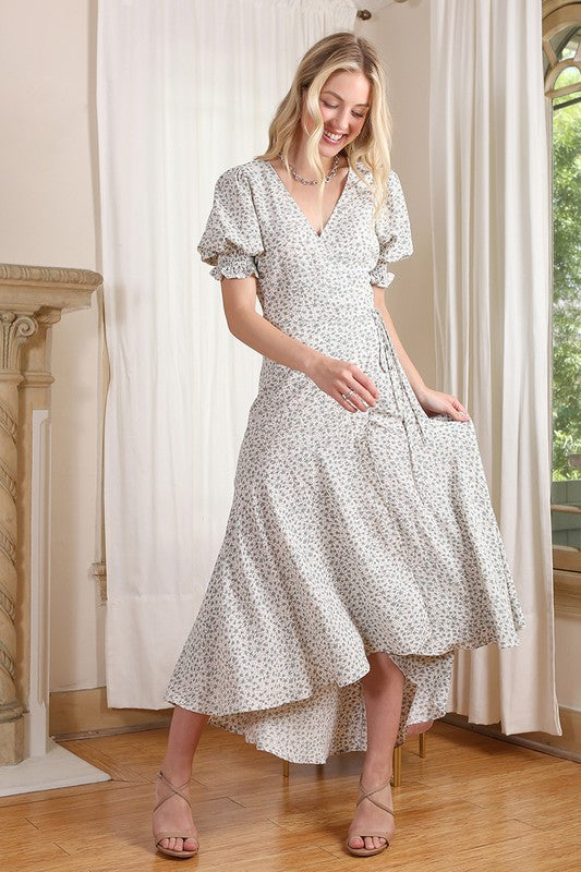 SS V neck wrap dress - Summer at Payton's Online Boutique