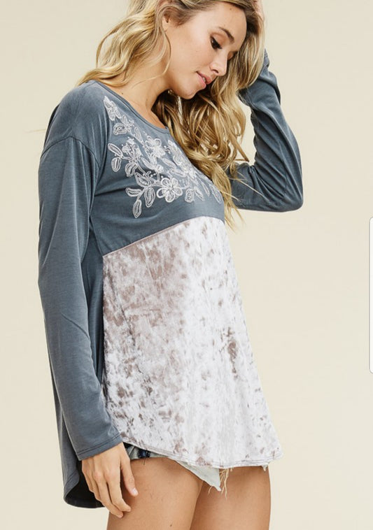 Iced Velvet Top - Payton's Online Boutique
