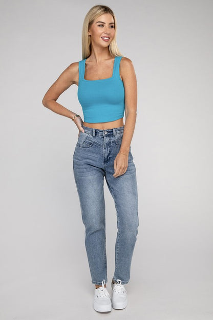 Cotton Square Neck Cropped Cami Top - Summer at Payton's Online Boutique