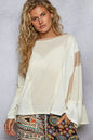 POL Contrast Round Neck Long Sleeve T-Shirt