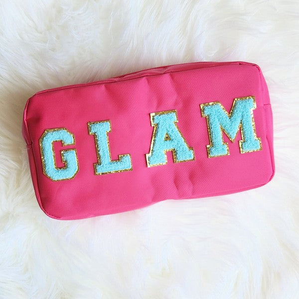 Varsity Letter Patch Makeup Bag Glam Stuff - Summer at Payton's Online Boutique