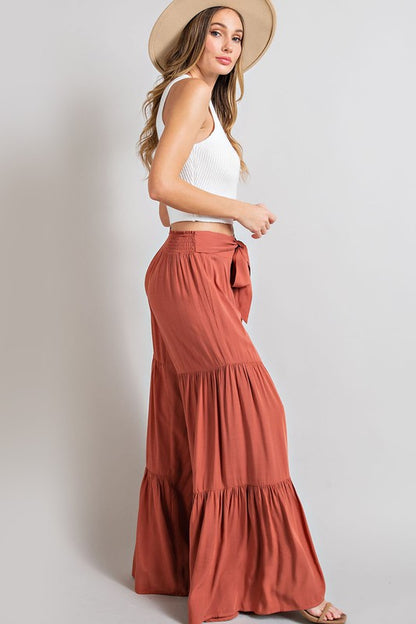 Tiered Wide Leg Pants