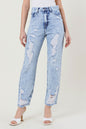 High-Waisted Straight Leg in Vintage Acid-Wash