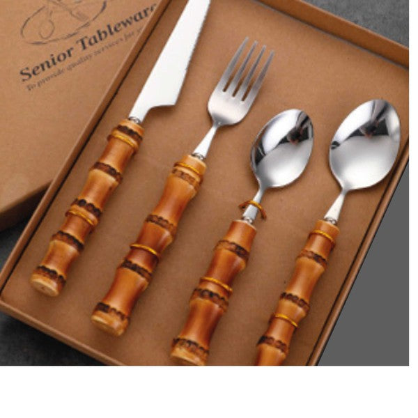Bamboo Flatware -Place Set of 4 - Summer at Payton's Online Boutique