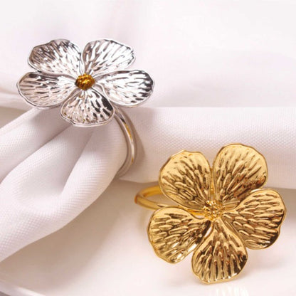 5 Leaf Flower Napkin Ring - Set of 6