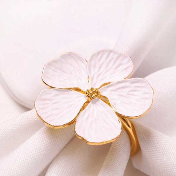 5 Leaf Flower Napkin Ring - Set of 6