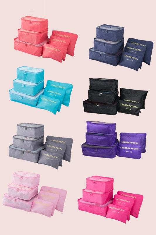 Set of Six Luggage Travel Laundry Storage Bags - Summer at Payton's Online Boutique
