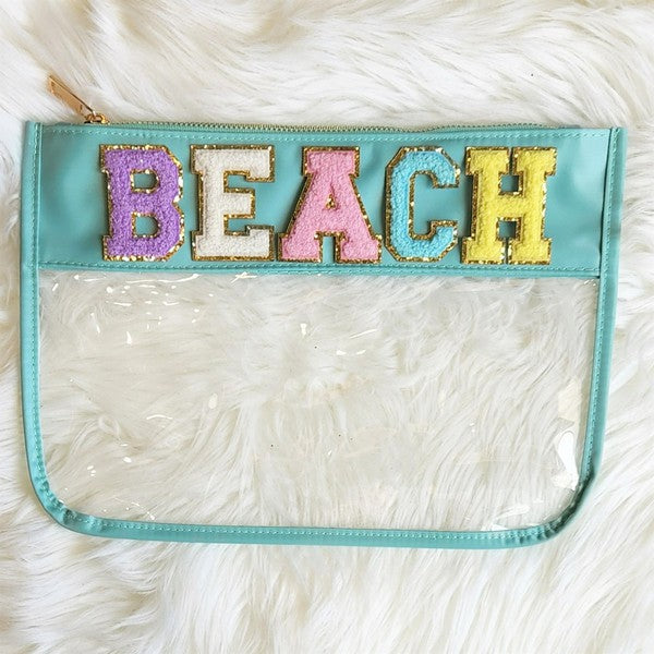 Varsity Letter Clear Pouch Travel Organizer - Summer at Payton's Online Boutique