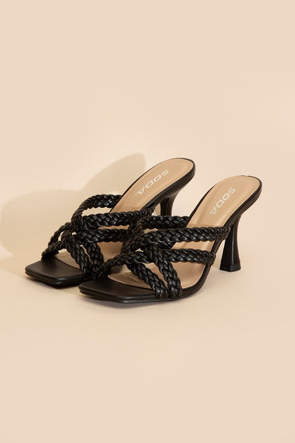 Kellan Double Cross Braided Heels