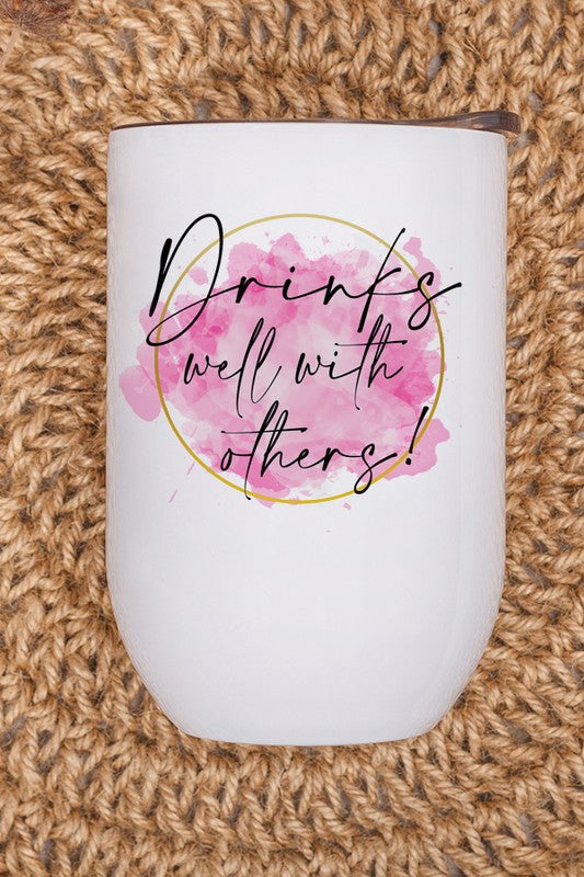 Drinks Wells With Others Pink Circle Wine Tumbler - Summer at Payton's Online Boutique