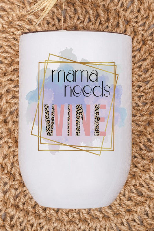 Mama Needs Wine Leopard Wine Tumbler - Summer at Payton's Online Boutique