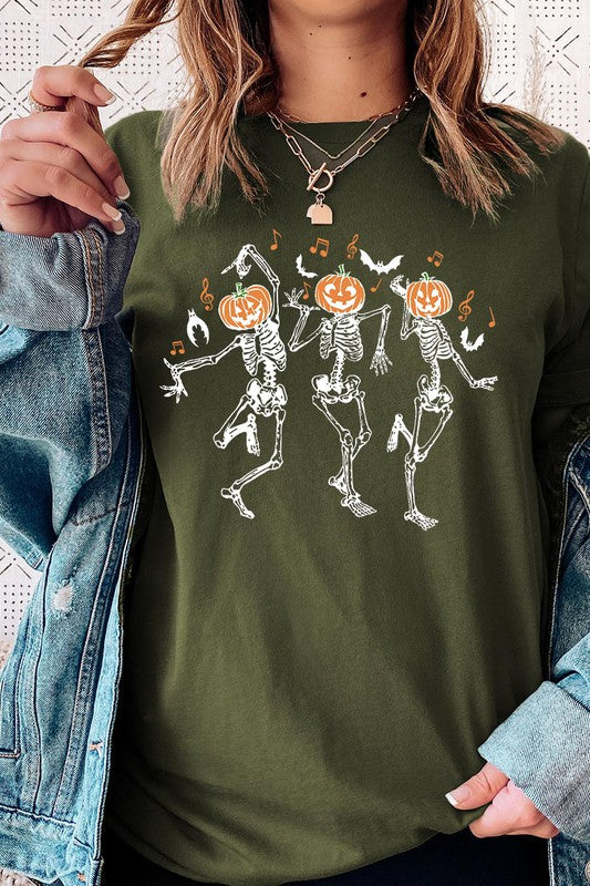 Olive dancing skeletons Halloween Shirt - Summer at Payton's Boutique