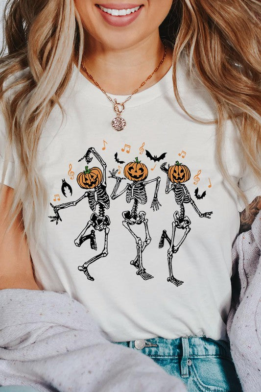 Vintage white dancing skeletons Halloween Shirt - Summer at Payton's Boutique