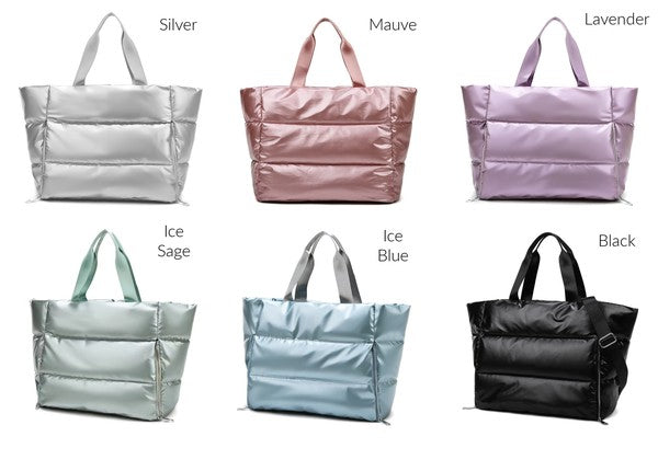 Metallic Puffer Tote - Summer at Payton's Online Boutique