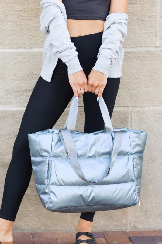 Metallic Puffer Tote - Summer at Payton's Online Boutique