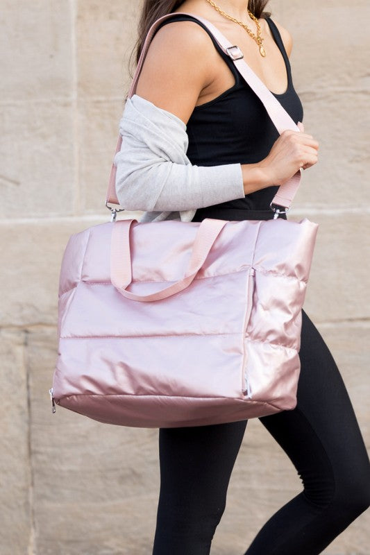 Metallic Puffer Tote - Summer at Payton's Online Boutique