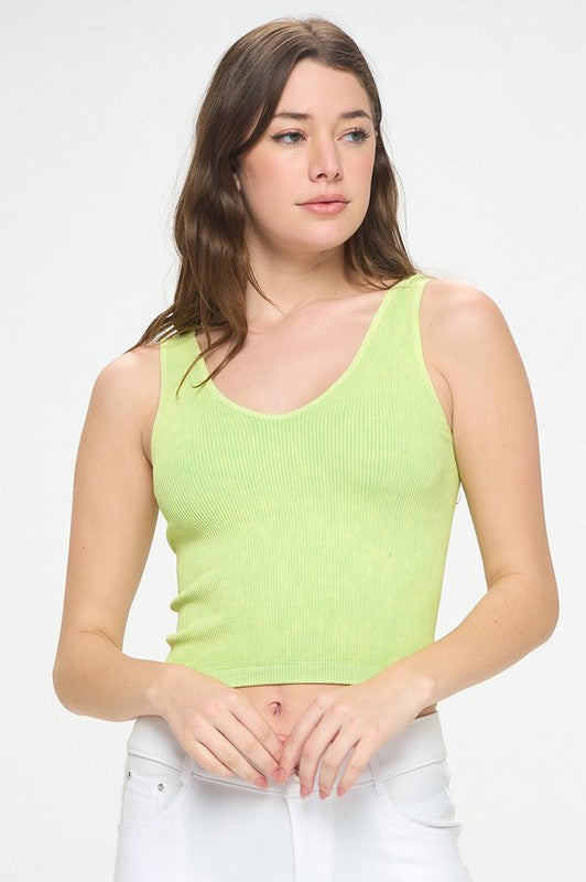Seamless Reversible Stonewashed Ribbed Tank - Summer at Payton's Online Boutique