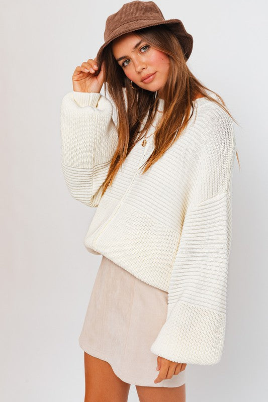 Ribbed Knitted Sweater - Summer at Payton's Online Boutique