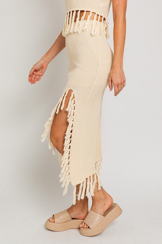 Tassel Detail Sweater Midi Skirt - Summer at Payton's Online Boutique