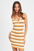 Striped Bodycon Mini Dress - Summer at Payton's Online Boutique