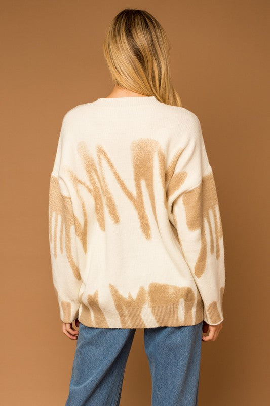 Long Sleeve Spray Print Sweater - Summer at Payton's Online Boutique