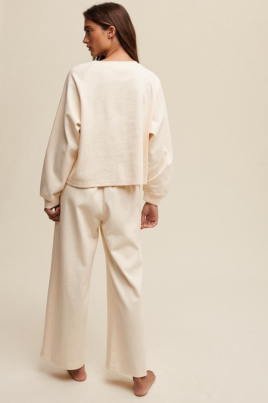 Listicle V-neck Sweatshirt and Pants Set - Summer at Payton's Online Boutique