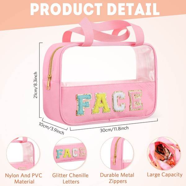 Chenille Letter Clear Travel Bag - Luggage Makeup Organizer - Summer at Payton's Online Boutique