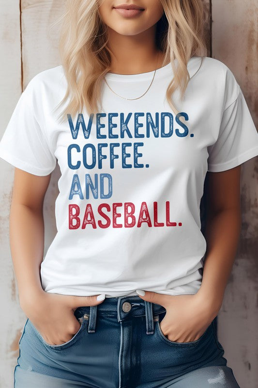 White Weekends. Coffee. and Baseball Graphic Tee