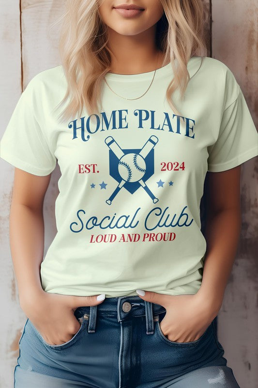 Citron Home Plate Social Club Baseball Graphic Tee