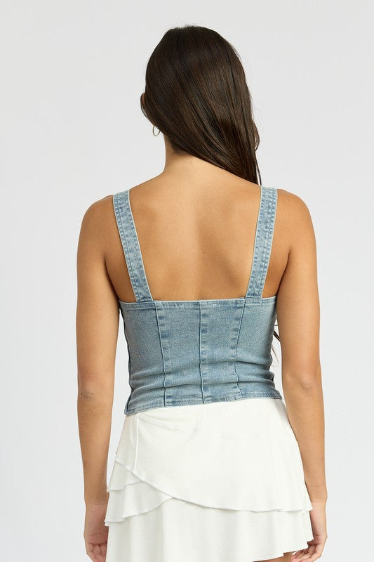 Cargo Denim Corset - Summer at Payton's Online Boutique