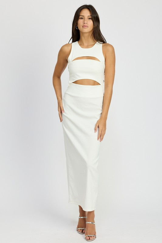 Sleeveless Cut Out Midi Dress - Summer at Payton's Online Boutique