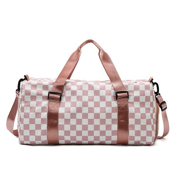 Checker Weekender Travel Luggage Tote Bag