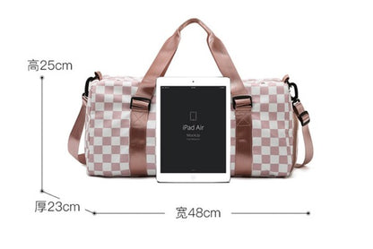 Checker Weekender Travel Luggage Tote Bag