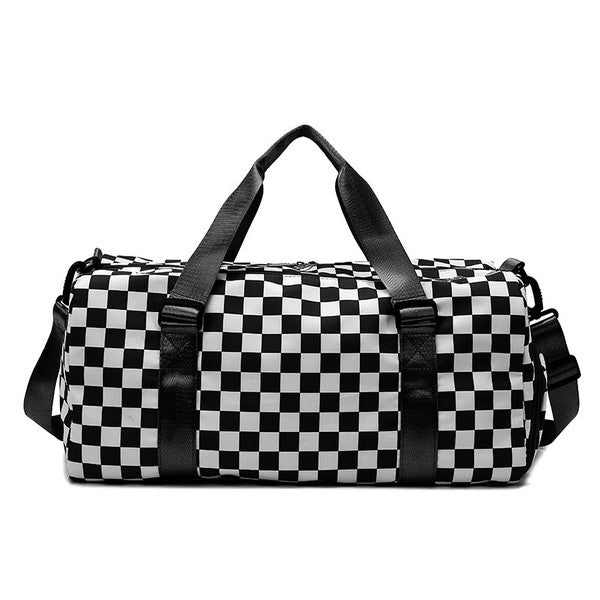 Checker Weekender Travel Luggage Tote Bag