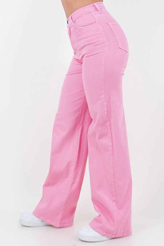 Wide Leg Jean in Bubblegum Pink - Summer at Payton's Online Boutique