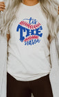 White Tis The Season Baseball Graphic Tee-Plus Size