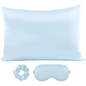 Satin Sleep Set – Light Blue | Pillowcase, Sleep Mask & Scrunchie