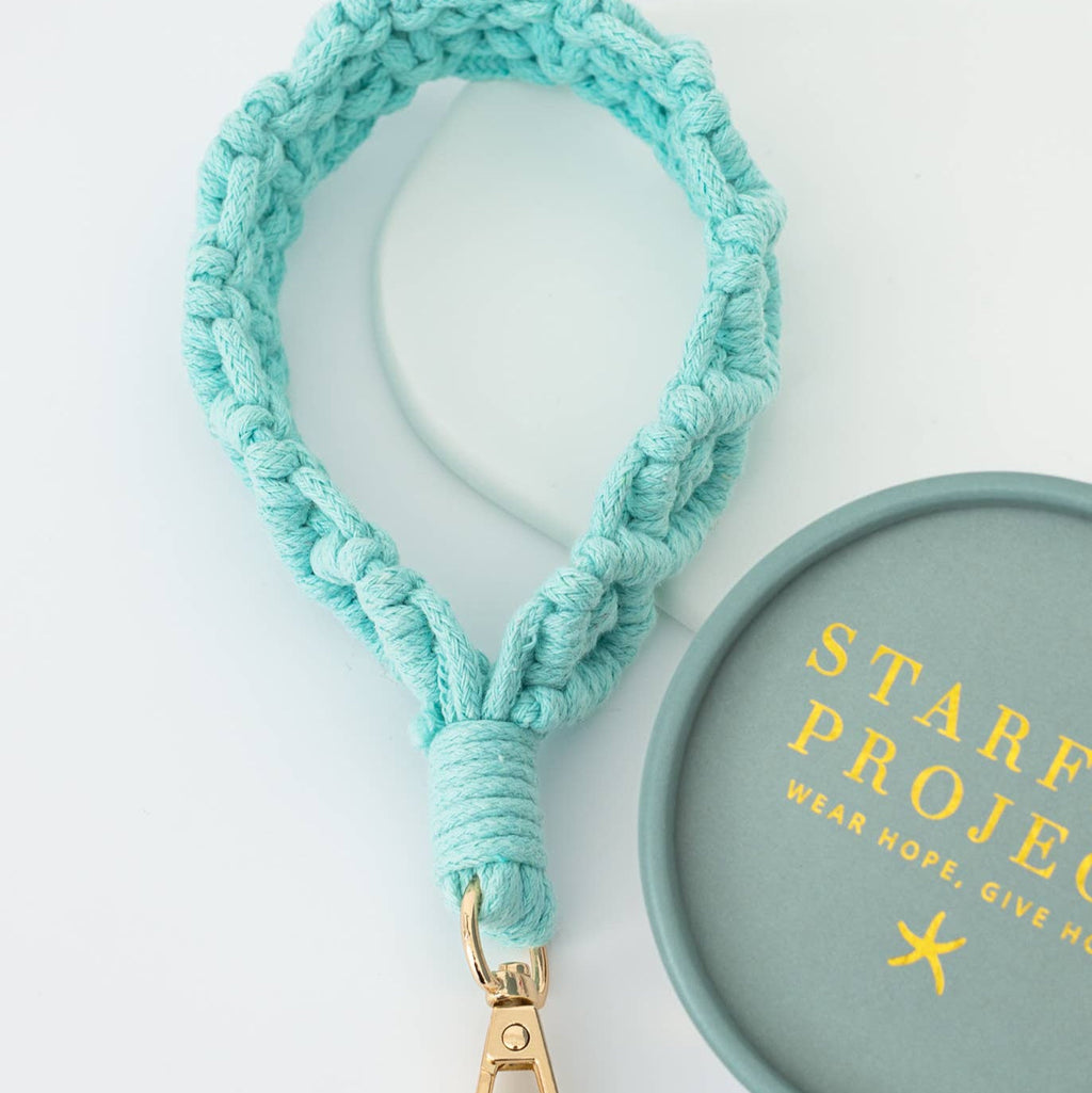Mint Macramé Wrist Strap