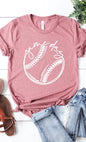 Heather Mauve Cursive Game Day Baseball Graphic Tee-Plus Size