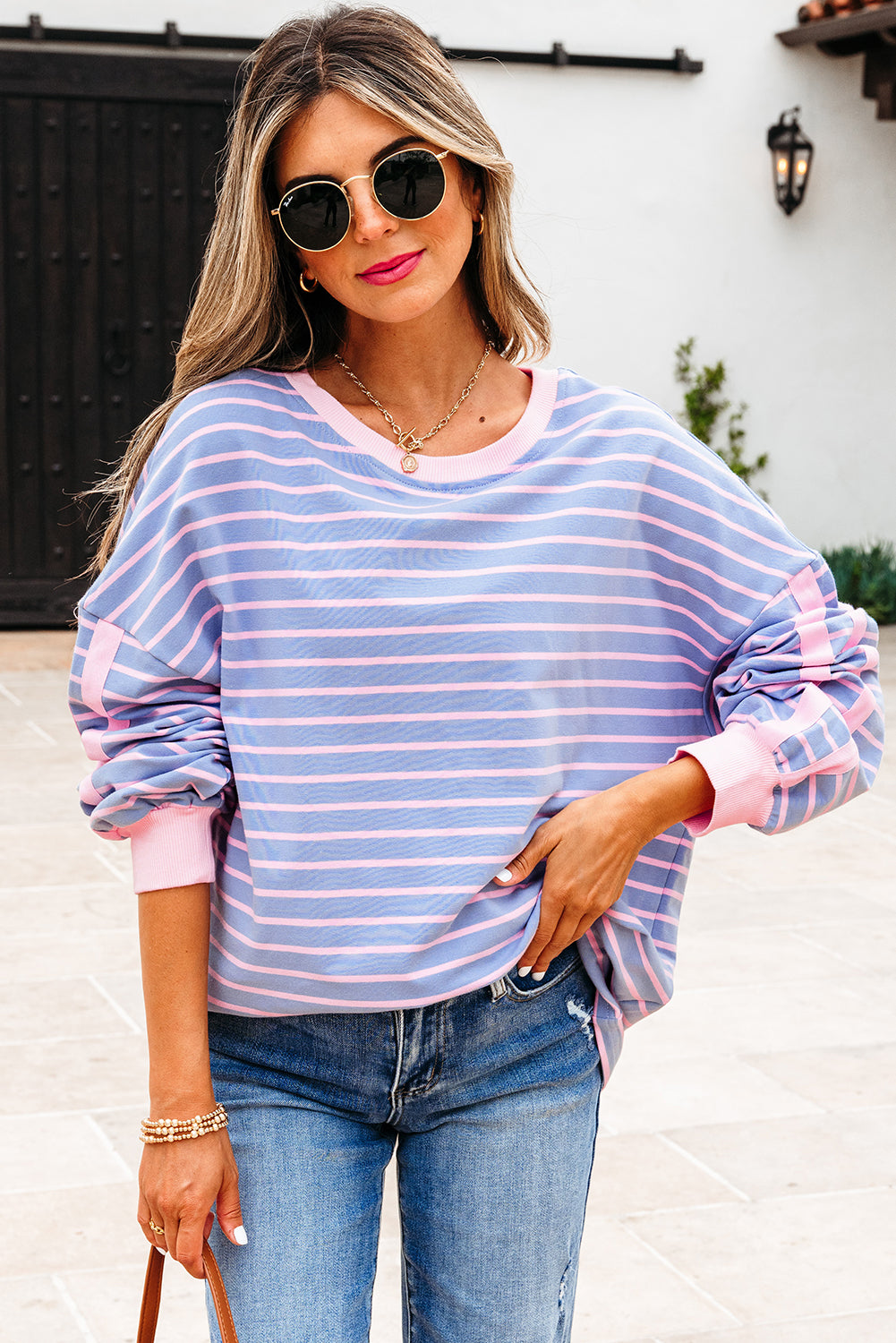 Eliza Stripe Oversize Casual Top
