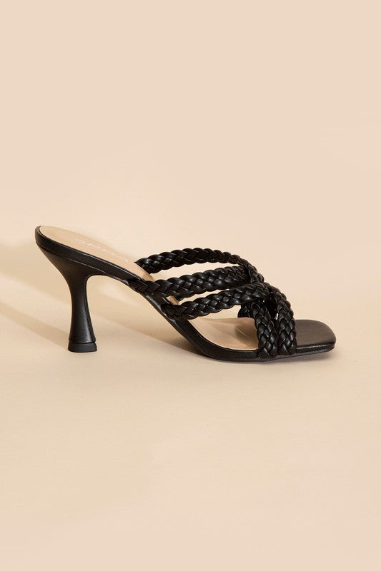 Kellan Double Cross Braided Heels