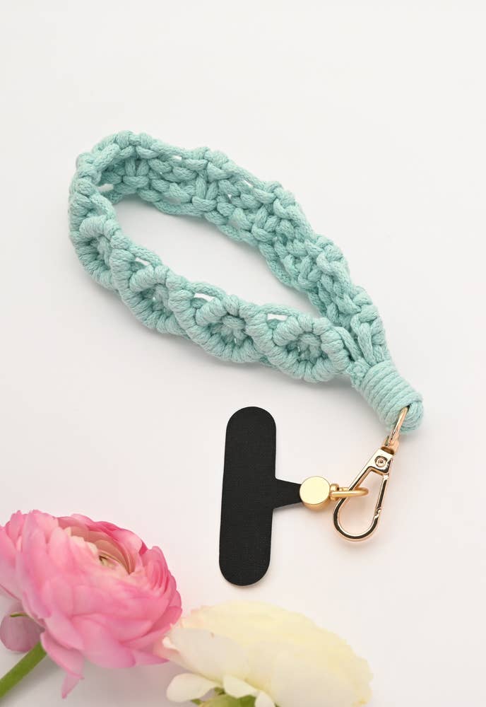 Mint Macramé Wrist Strap