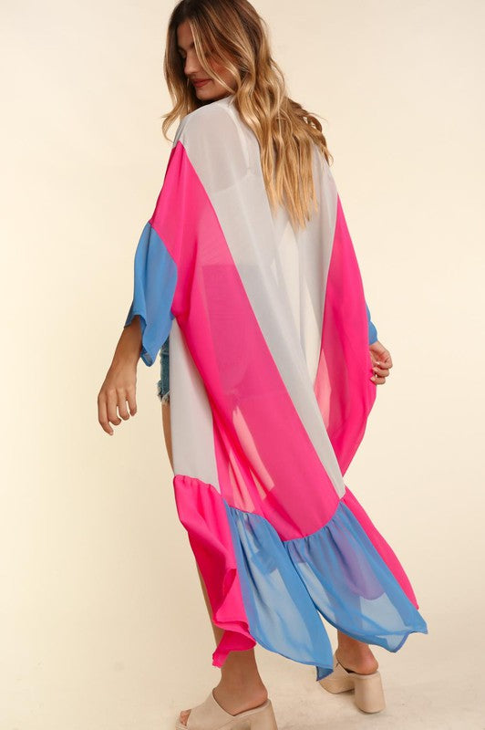 Multi Chiffon Open Cardigan Cover-Up