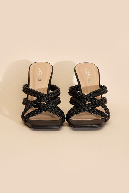 Kellan Double Cross Braided Heels