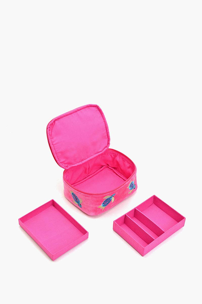 Velvet Jewelry Box – Hand-Stitched Travel & Home Organizer with Removable Tray