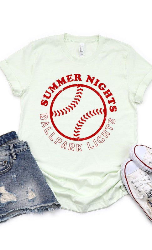 Citron Summer Nights and Ballpark Lights Baseball Graphic
