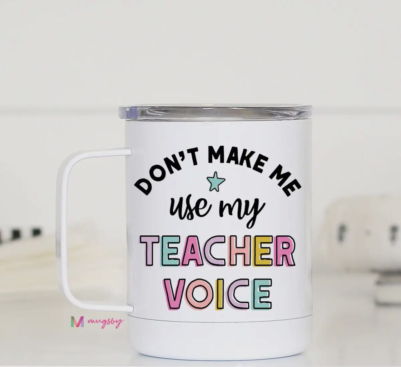 Teacher Voice Travel Cup with Handle, Teacher Gifts - Summer at Payton's Online Boutique
