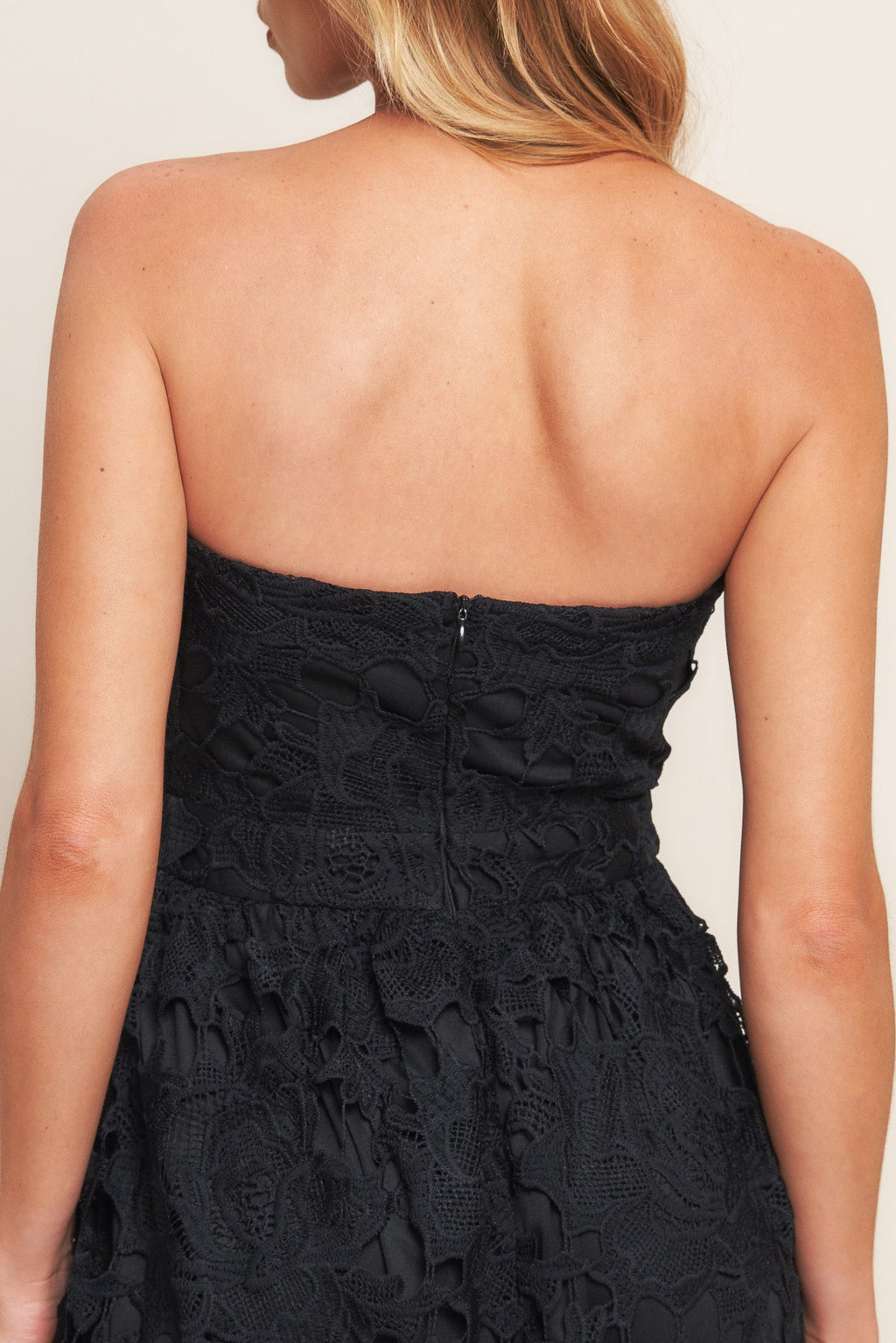 CAREFREE NIGHTS BLACK LACE MIDI DRESS