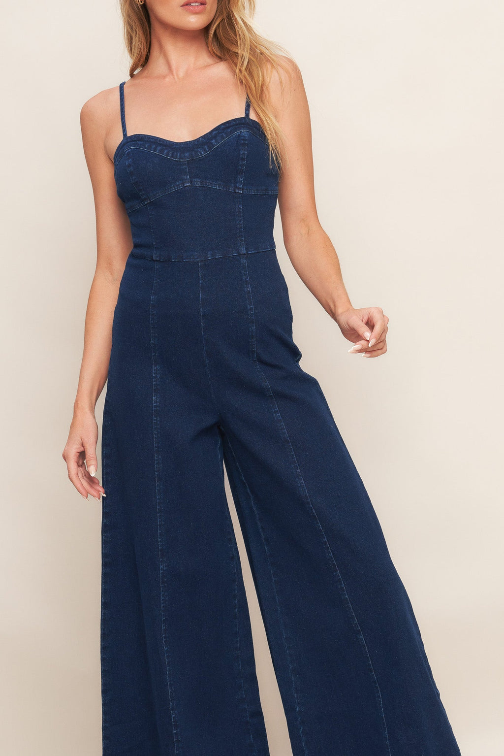 TRENDSETTING MEDIUM INDIGO DENIM JUMPSUIT
