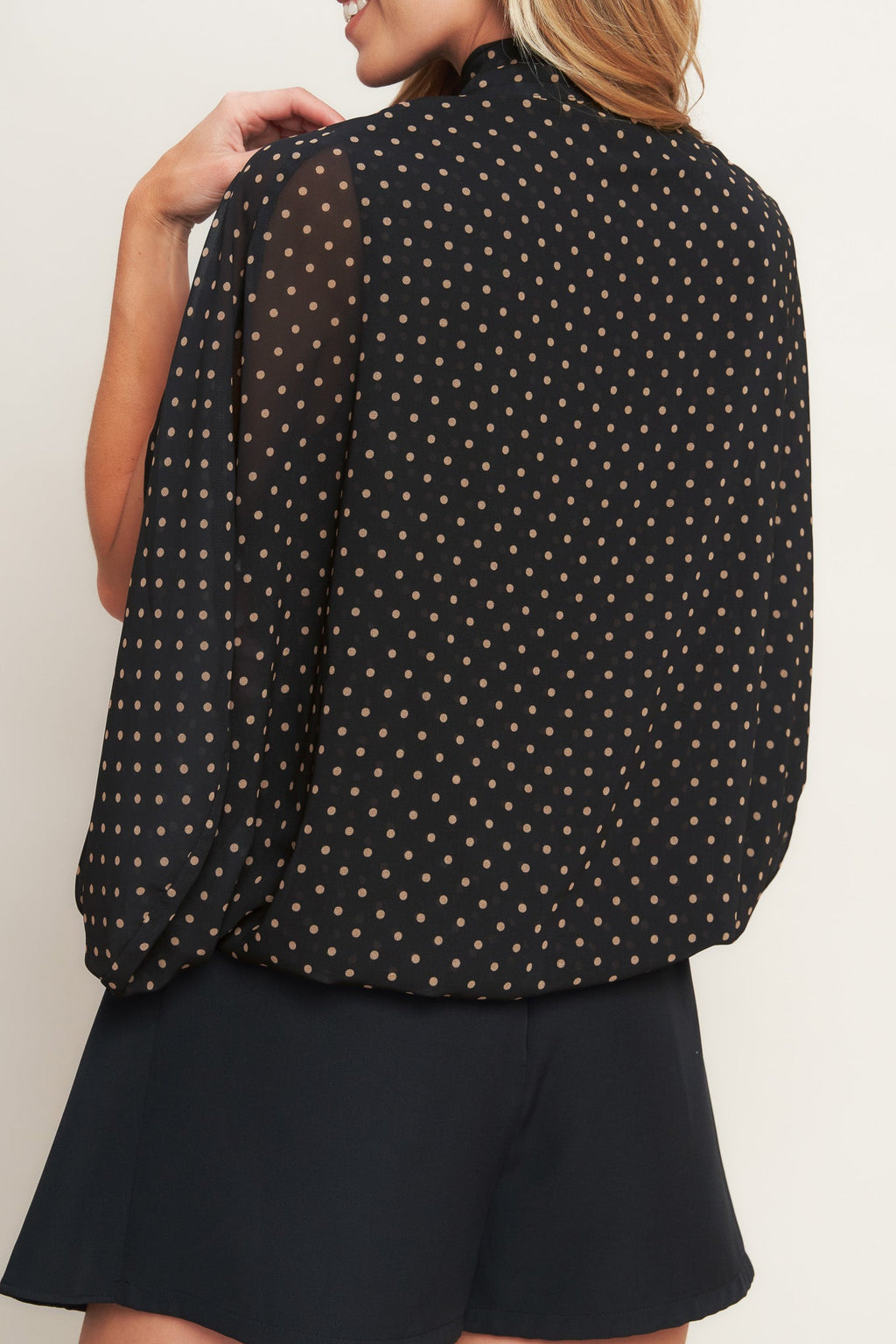 MIDNIGHT DOT CHIC WOVEN TOP